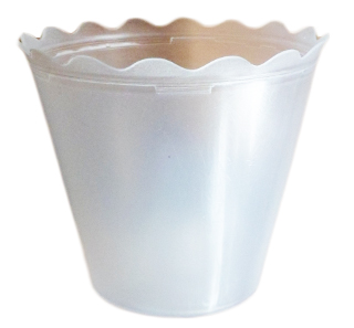 Lampion na świecę okrągły mały biały - 41262