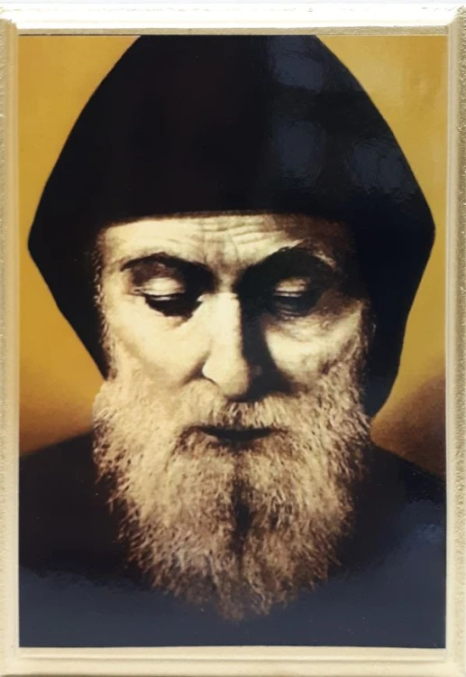 Pamiątka 12x17cm Św. Charbel na desce (pocztówkowy) - 41029