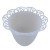 Lampion na świecę śr. 4cm tulipan BIAŁY ZDOBIONY - 39675