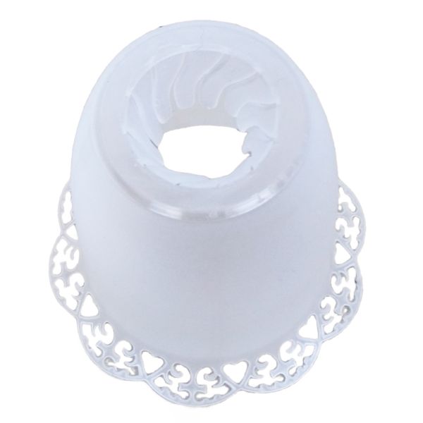 Lampion na świecę śr. 4cm tulipan BIAŁY ZDOBIONY - 39675