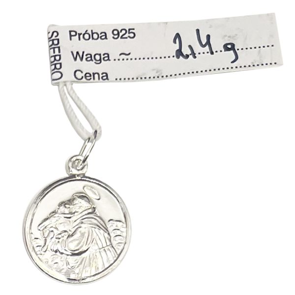 Medalik srebrny pr.925 Św. Antoni/ Serce Pana Jezusa 2,4g. - 39149