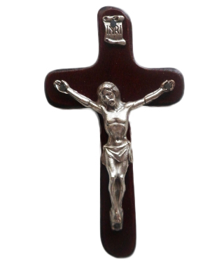 Krzyż wiszący drewniany h12cm wenge - 38777