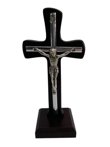 Krzyż stojący drewniany h18cm WENGE z wkładką - 38566