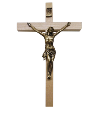 Krzyż wiszący drewniany h42cm jasny     "0" - 38292