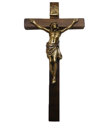 Krzyż wiszący drewniany h54cm ciemny - 38291
