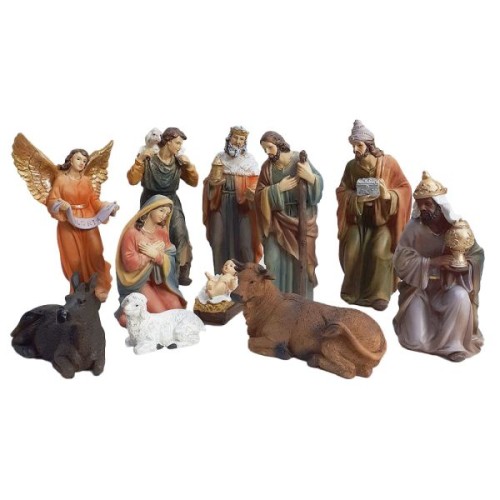 Zestaw figur do szopki 16cm 11 elementów (KOLOR) - 38154