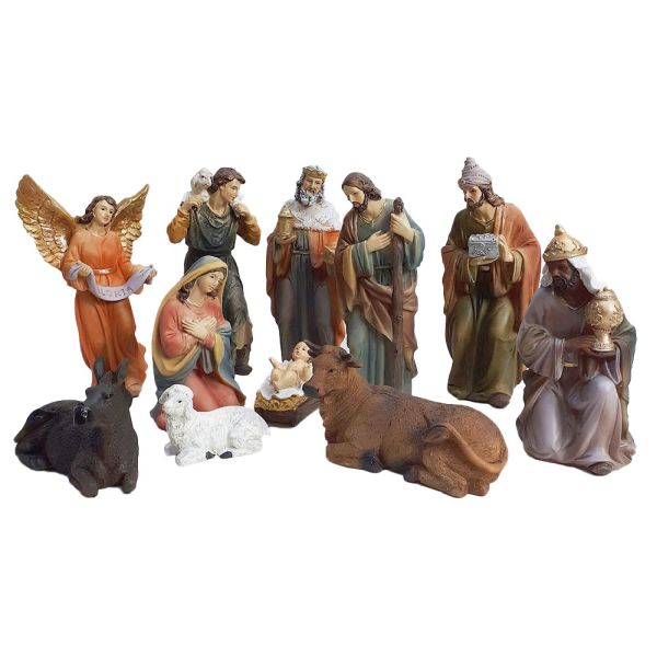 Zestaw figur do szopki 16cm 11 elementów (KOLOR) - 38154
