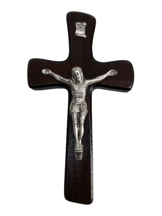 Krzyż wiszący drewniany h15cm WENGE - 37809