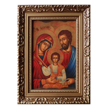 Obraz 10x15cm Święta Rodzina (ikona) rama ornament - 37009