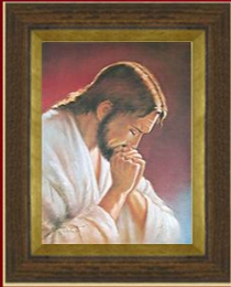 Obraz 30x40cm Jezus modlący rama      brązowa - 36825
