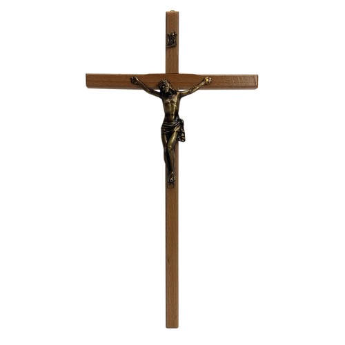 Krzyż wiszący drewniany h37,5cm jasny - 36571