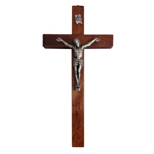 Krzyż wiszący drewniany h16cm ciemny - 36177