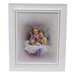 Obraz 27x32cm Dwa anioły nad dzieckiem - 35991
