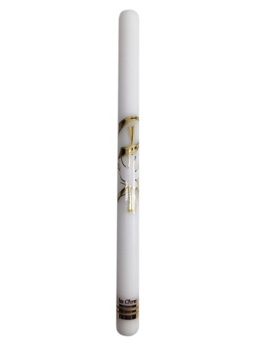 Świeca chrzest - gołąb złoty (kalkomania) - 35523