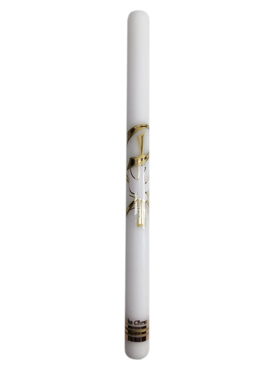 Świeca chrzest - gołąb złoty (kalkomania) - 35523