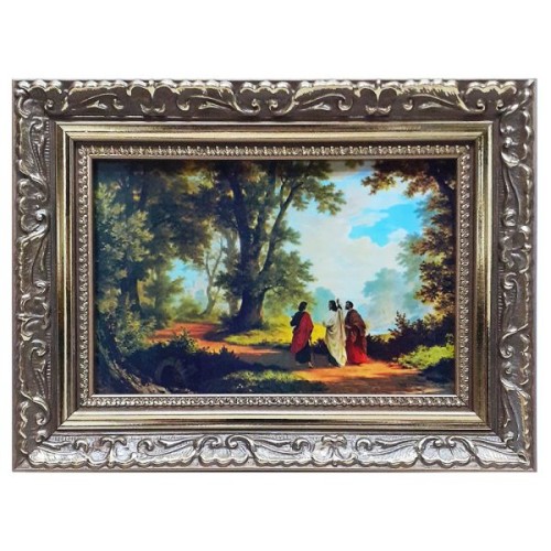 Obraz 10x15cm Droga do Emaus rama ornamentowa - 35441