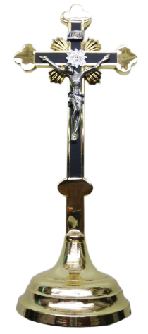 Krzyż stojący tradycyjny mosiądz h28cm - 34947