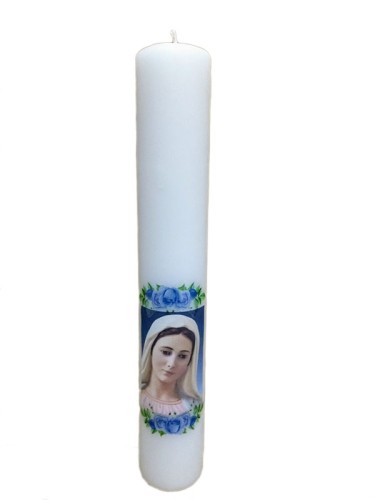 Świeca 1/2 biała - Matka Boża Medjugorska (bh) - 34817