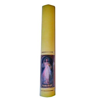 Świeca 1/2 żółta - Jezu Ufam Tobie (bh) - 34815