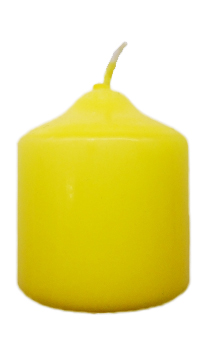 Świeca walec mały żółty h4cm - 34762