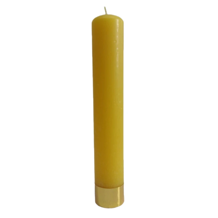 Świeca liturgiczna żółta krótka,gładka 28x4,5cm - 34733 5907771419077