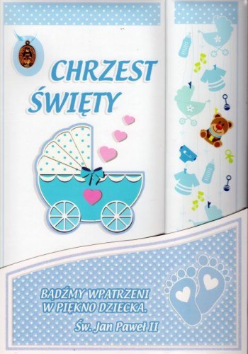 Album pamiątka Chrzest Św. "Bądźmy wpatrzeni w..." (tryptyk duży) niebieski/różowy (książka) - -, chrzest, eRhema, oprawa twarda - 32354 9788360025222