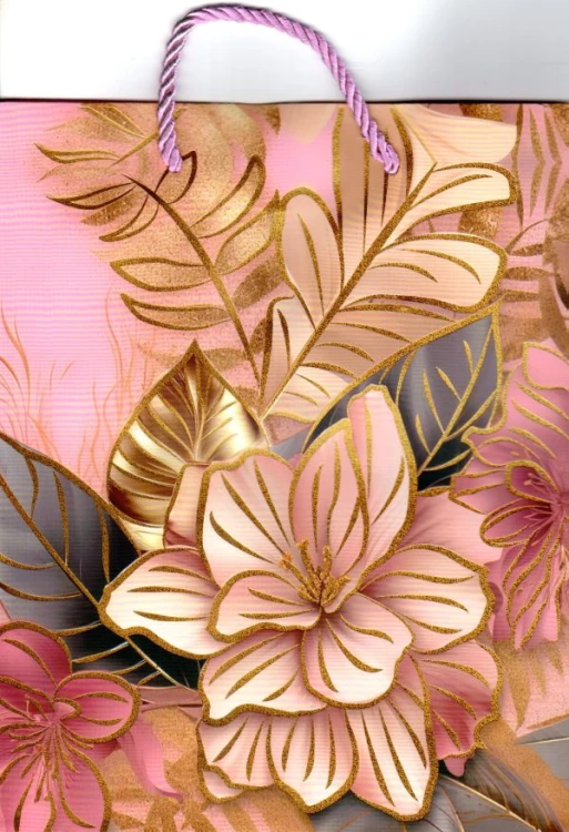 Torebka prezentowa średnia 18x23cm (kwiaty) - 32348