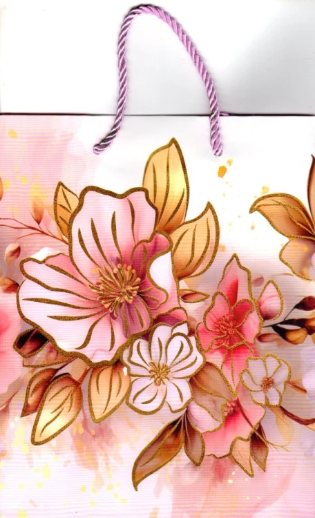 Torebka prezentowa średnia 18x23cm (kwiaty) - 32348