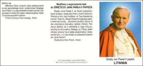 Litania do Św. Jana Pawła II -folder - 31961