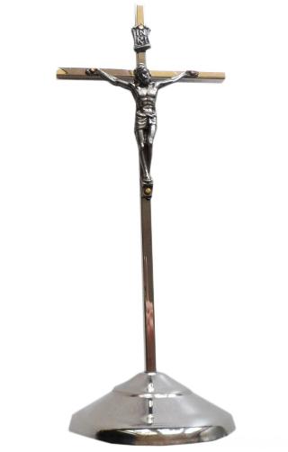 Krzyż stojący nowoczesny blacha nierdzewna 16cm (mały) - 30831