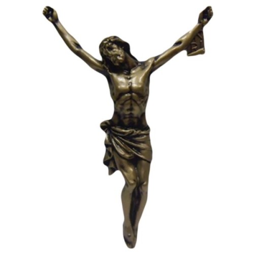 Korpus Pana Jezusa metalowy mosiadz patyna 37x26 cm - ! - 27614