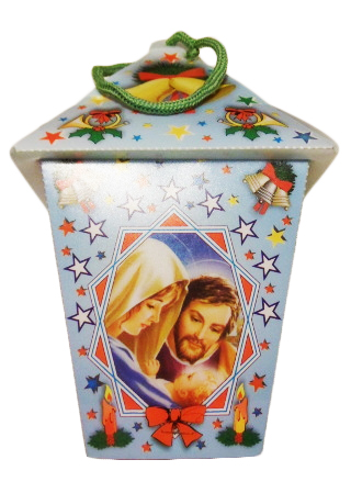 Lampion roratni plastikowy z bateriami różne wzory - 25517