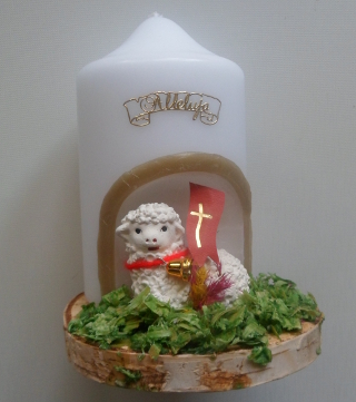 Świeca wielkanocna baran duży światłowód - 23448