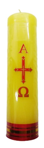 Świeca wielkanocna walec paschał duży żółty 18x5cm - 21074 5907771419398