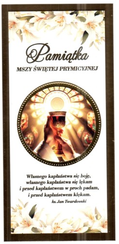 Karnet PRYMICJE ręcznie robiony DL - ! - 20745