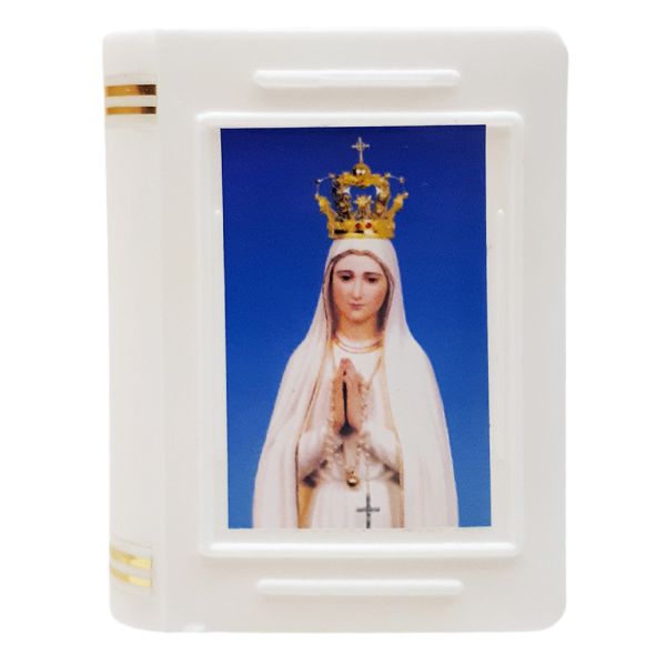 Pudełko na różaniec KSIĄŻECZKA Matka Boża Fatimska 4,5x6cm - 17709