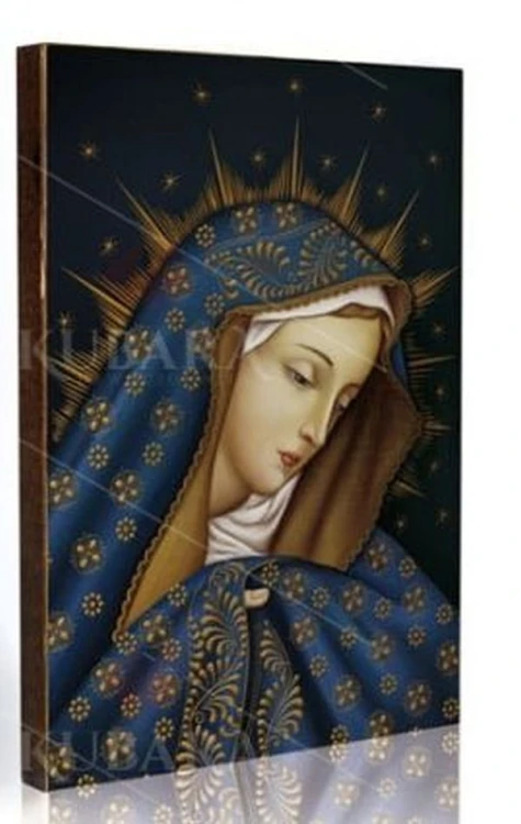 Ikona mała 12x16cm Matka Boża Bolesna na desce - 16427