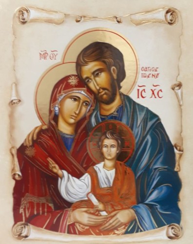 Obrazek 20x25cm Św. Rodzina/PAMIĄTKA ZAWARCIA SAKRAMENTU MAŁŻEŃSTWA na płycie - 16300