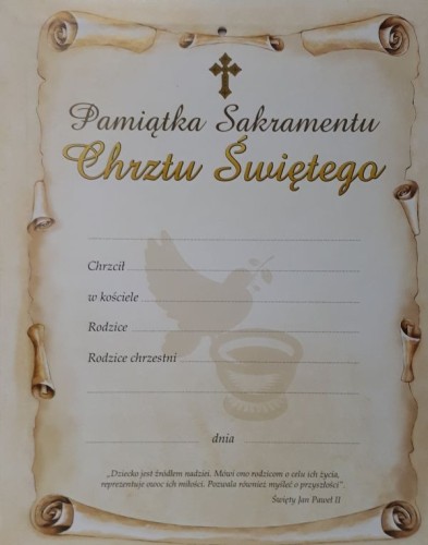 Obrazek 20x25cm Dwa aniołki nad dzieckiem PAMIĄTKA CHRZTU ŚW. RÓŻOWY na płycie - 16297