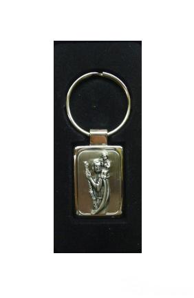 Brelok w pudełku metalowy - św. Krzysztof prostokąt (lusterko) - 16031