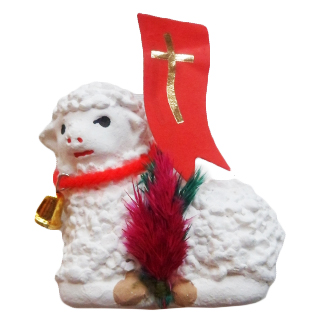 Baranek wielkanocny leżący 5x5cm - 14356 5906286570143