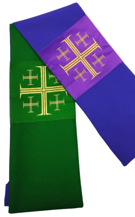 Stuła koncelebra dwustronna FIOLETWO-ZIELONA - 14317