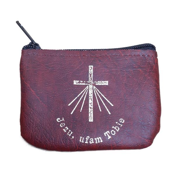 Etui na zamek - bordowe Jezu Ufam Tobie - 14235