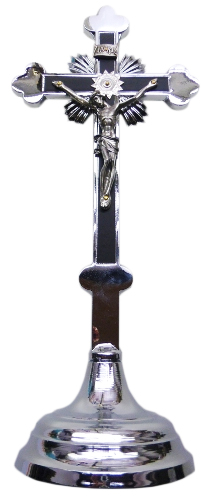 Krzyż stojący tradycyjny chrom h28cm - 14084 5902808100874