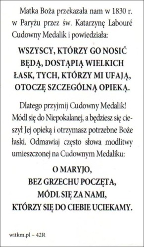 Obrazek Matka Boża Niepokalana. Matka Boża przekazała nam w 1830 r... - ! - 13580