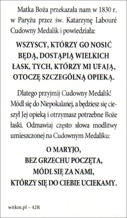 Obrazek Matka Boża Niepokalana. Matka Boża przekazała nam w 1830 r... - ! - 13580
