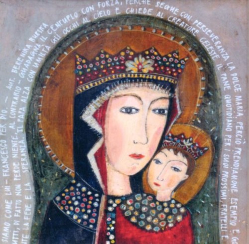 Obrazek - KAFELEK Matka Boża z Dzieciątkiem 11x11cm (ceramiczny) - 13382