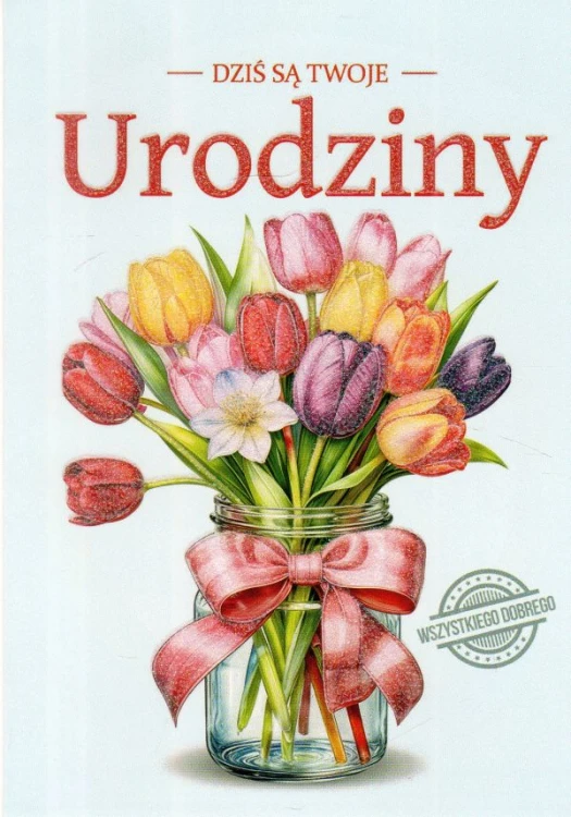 Karnet Urodziny brokat B6 - 12926