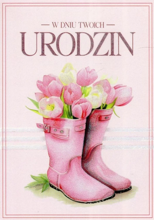 Karnet Urodziny brokat B6 - 12926