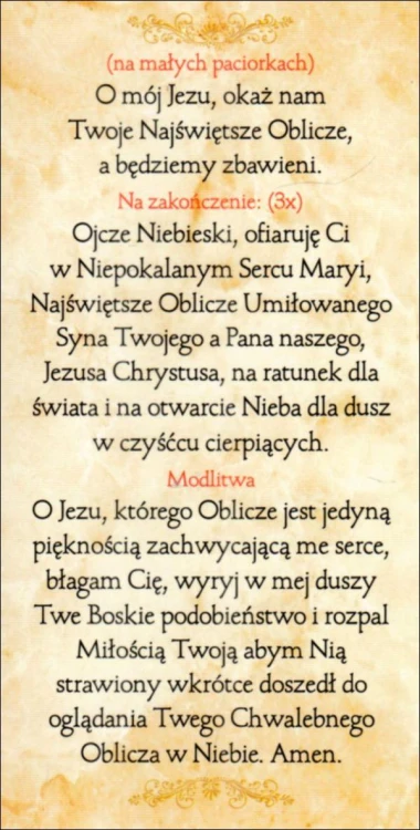 Zakładka do książki - Koronka do Najświętszego Oblicza Pana Jezusa - 11856